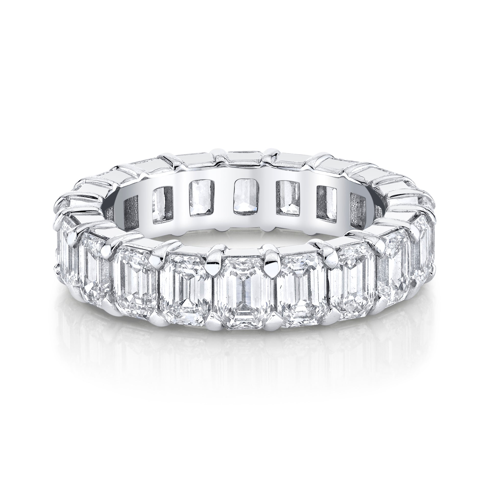 Platinum Emerald Cut Eternity Ring (5.26ctw)