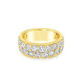 14K Yellow Gold Two Row Diamond Pave Ring (3.53ctw)