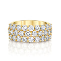 18K Yellow Gold Three Row Ring With Lab-Grown Diamonds (3.36ctw)