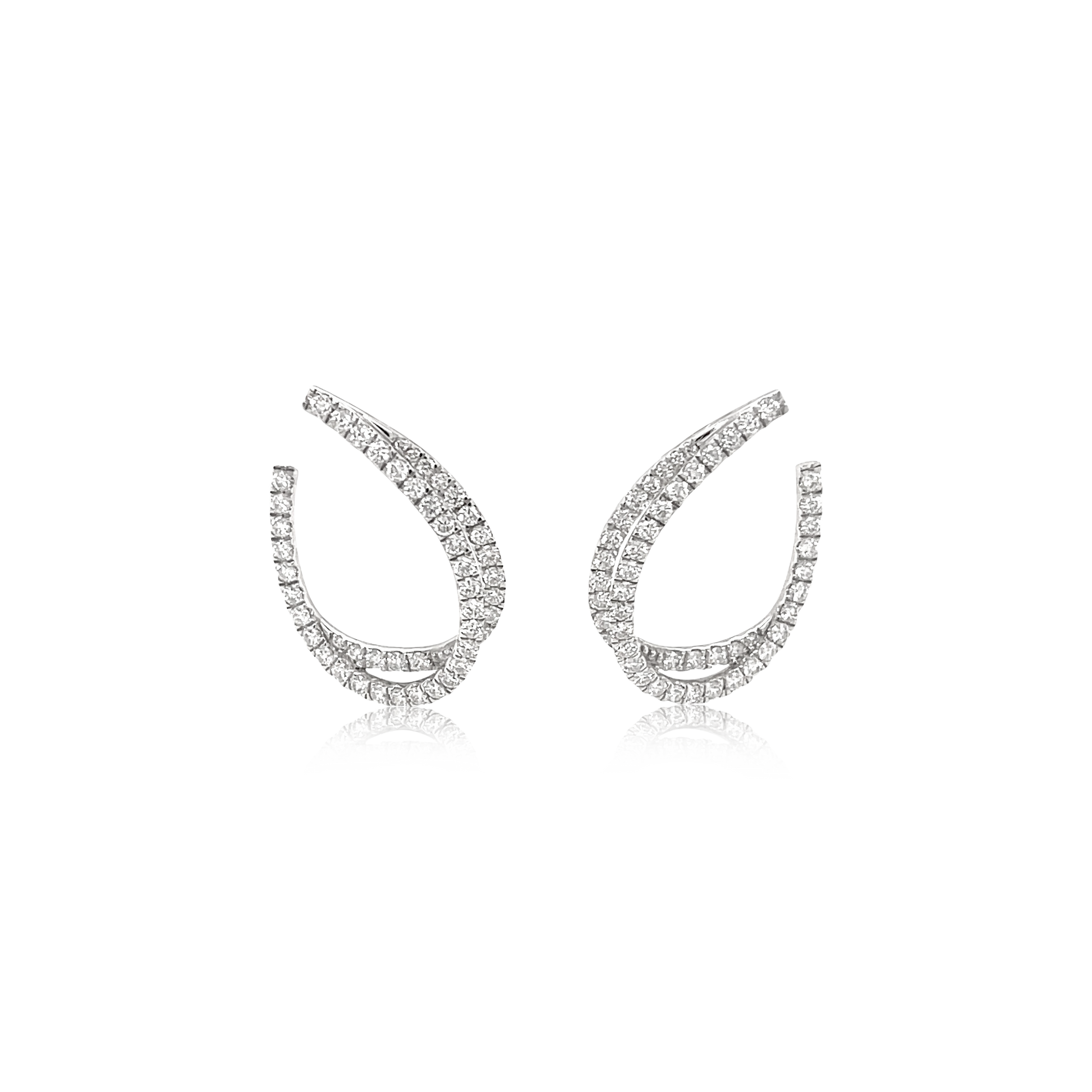 14K White Gold Diamond Hoop Earrings (1.50ctw)