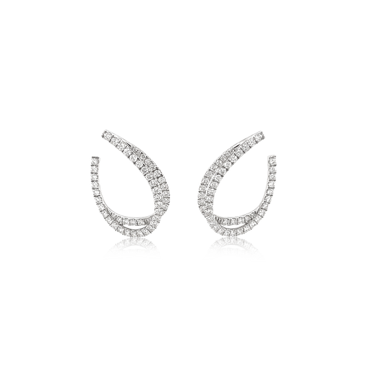 14K White Gold Diamond Hoop Earrings (1.50ctw)