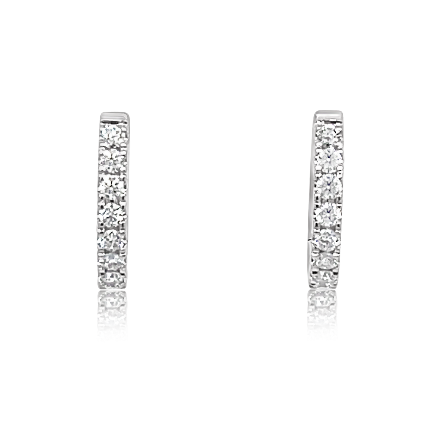 18K White Gold Diamond Huggie Hoops (.47ctw)