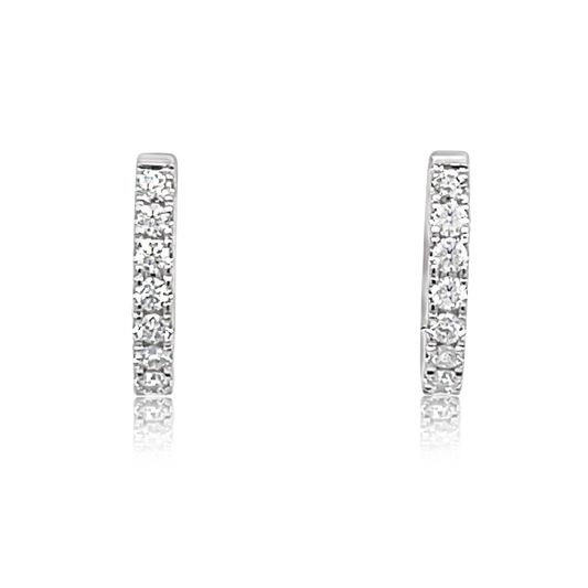 18K White Gold Diamond Huggie Hoops (.47ctw)