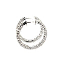 18K White Gold Shared Prong Inside Out Diamond Hoop Earrings (4ctw) 