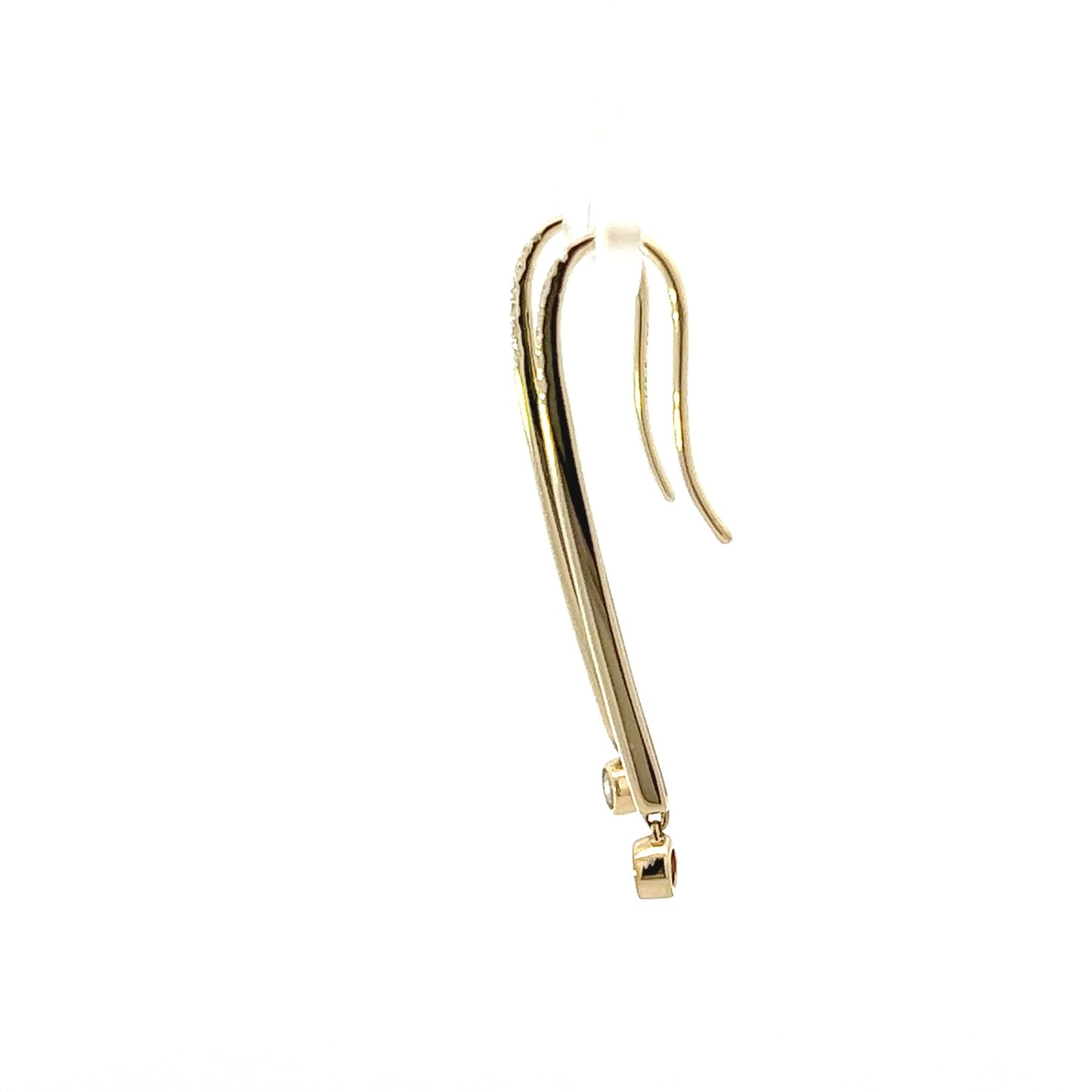 14K Yellow Gold Bezel Set Diamond Drop Earrings (.25ctw) 