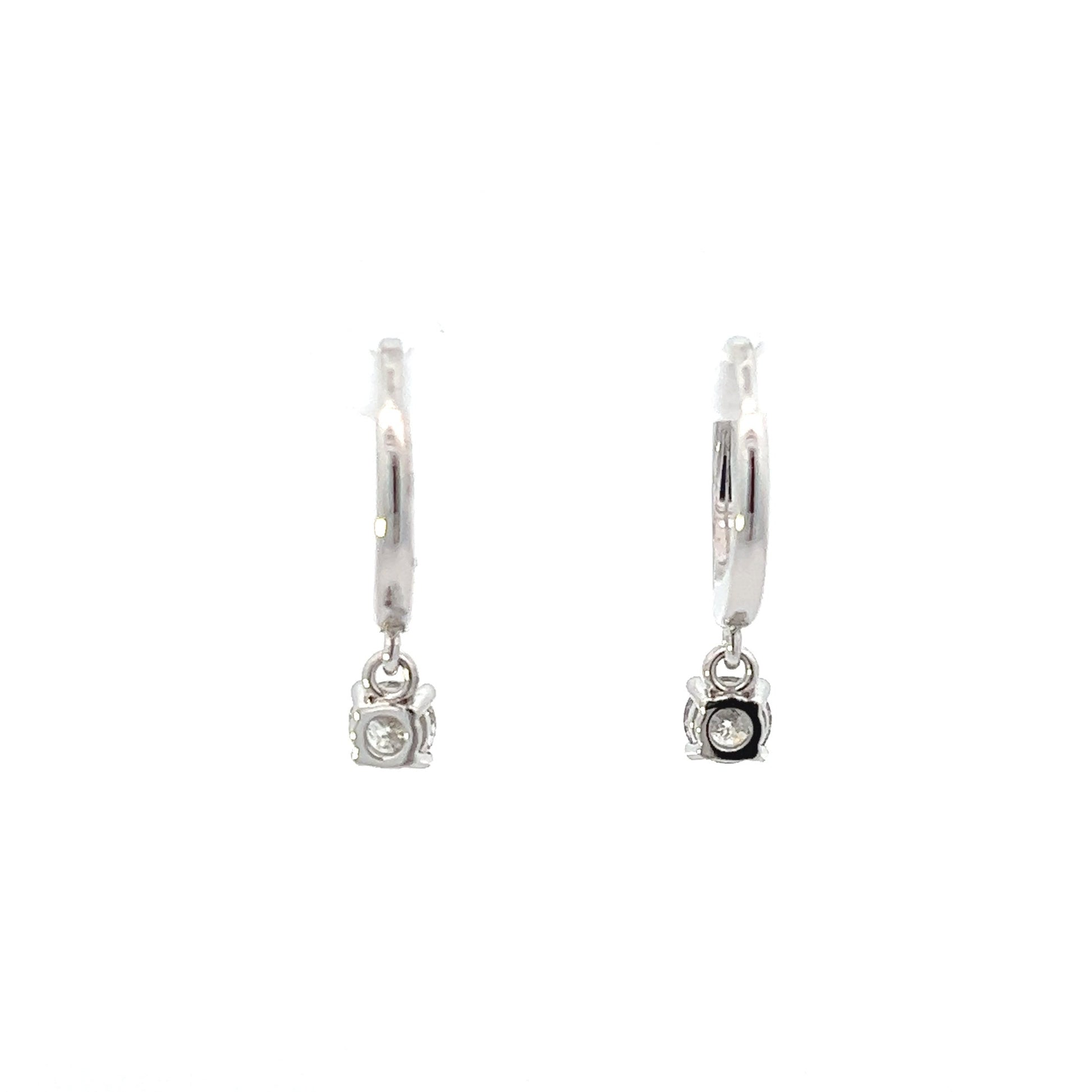 14K White Gold Diamond Solitare Drop Earrings (.75ctw) 