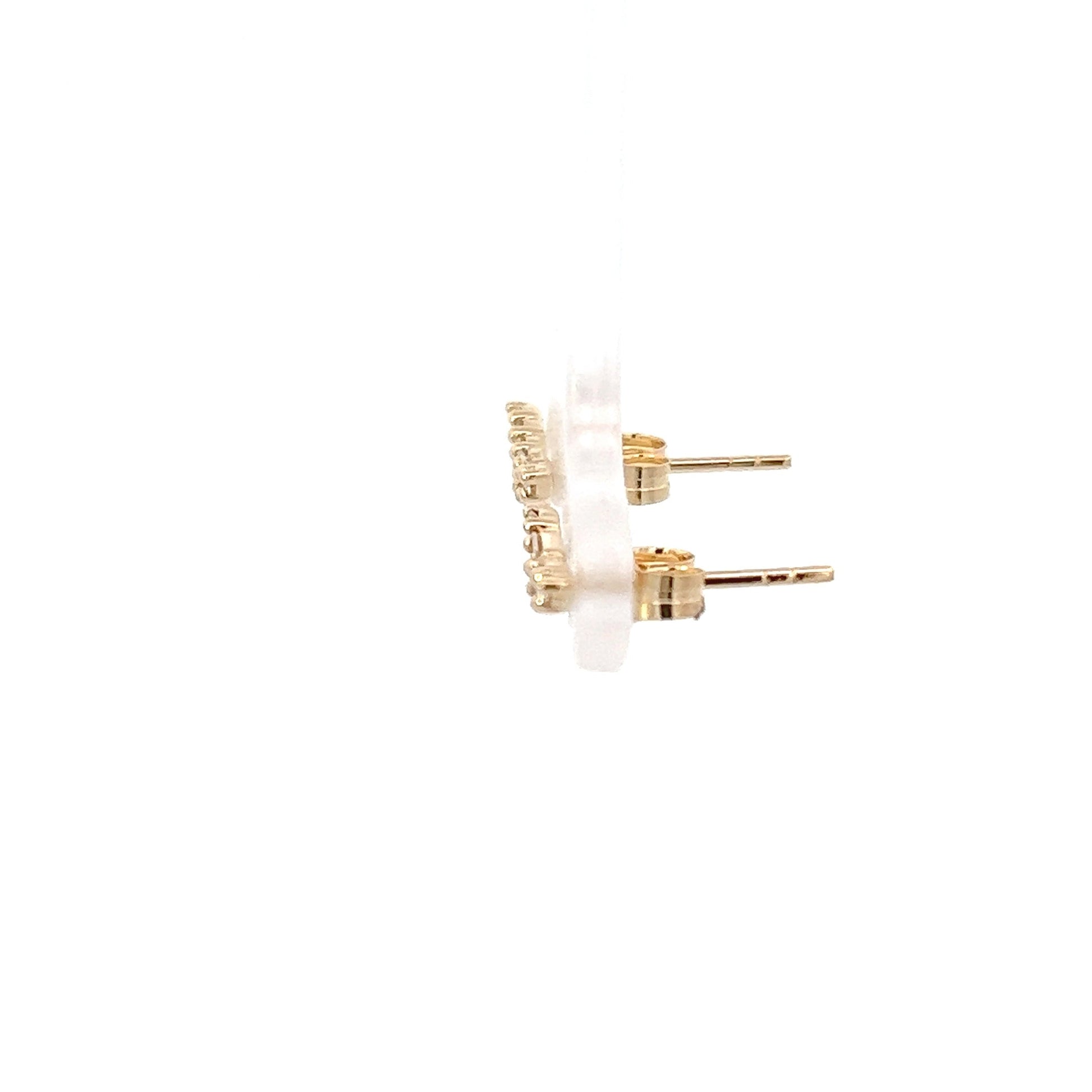 14K Yellow Gold Mixed Shape Diamond Ear Climbers (.25ctw) 