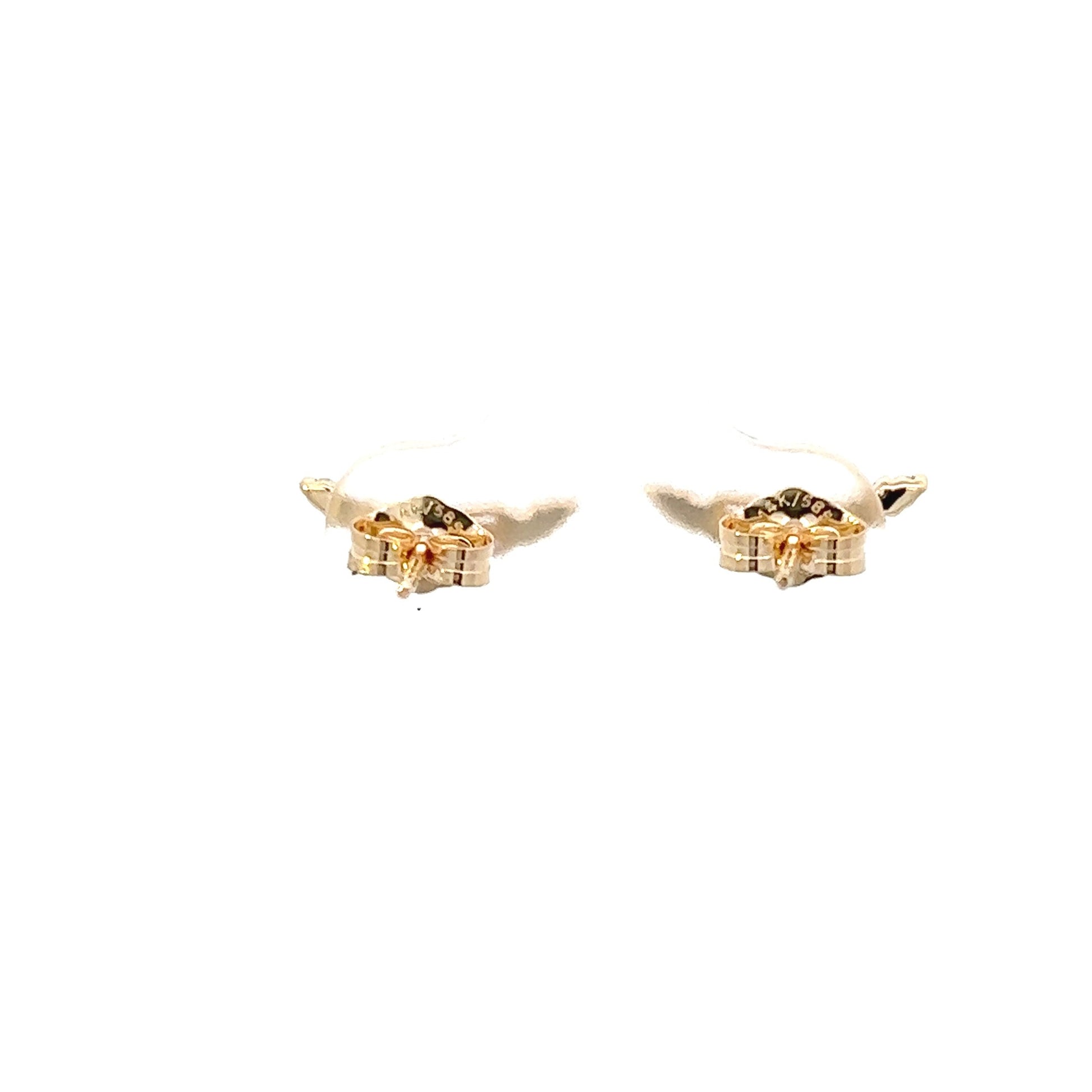 14K Yellow Gold Mixed Shape Diamond Ear Climbers (.25ctw) 