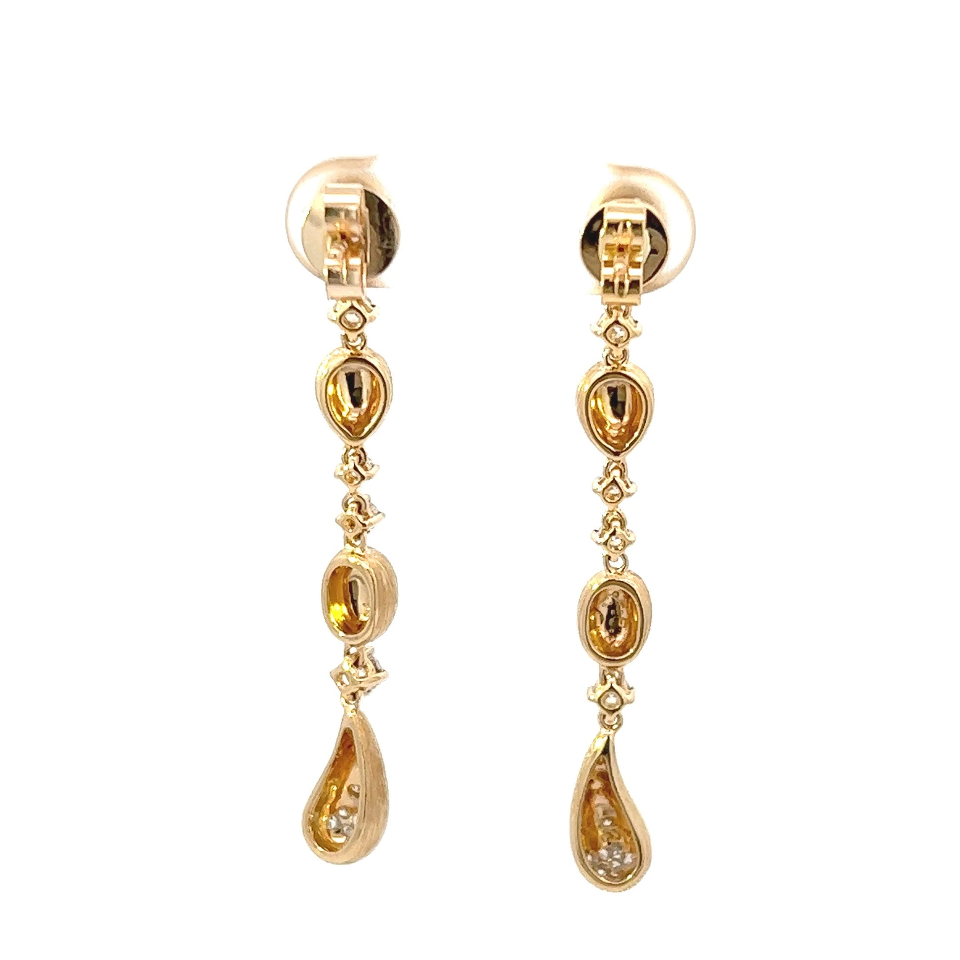 18K Yellow Gold Diamond Drop Fashion Earrings (.69ctw) 