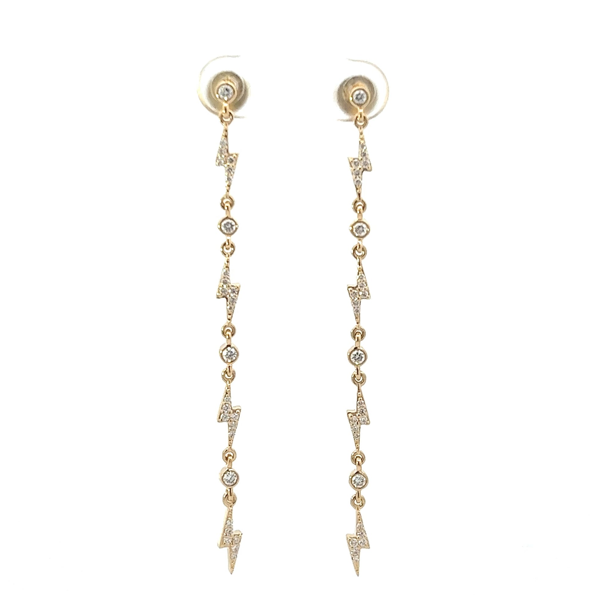 18K Yellow Gold Diamond Fashion Drop Earrings (.47ctw) 