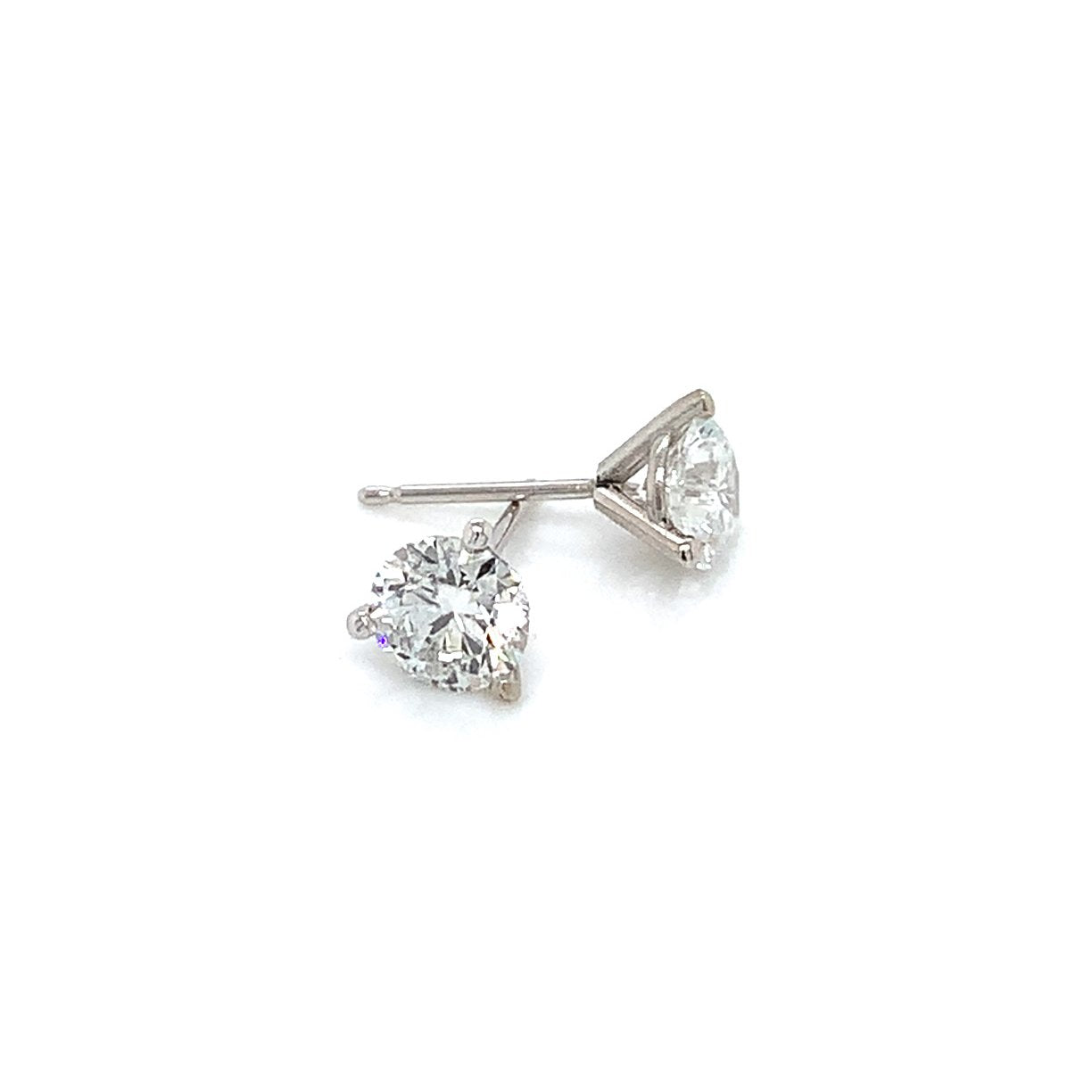 14K White Gold Diamond Studs (1.43ctw) 