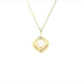 14K Yellow Gold Asscher Cut Double Halo Diamond Pendant (1.44ctw) 