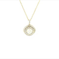 14K Yellow Gold Asscher Cut Double Halo Diamond Pendant (1.44ctw) 