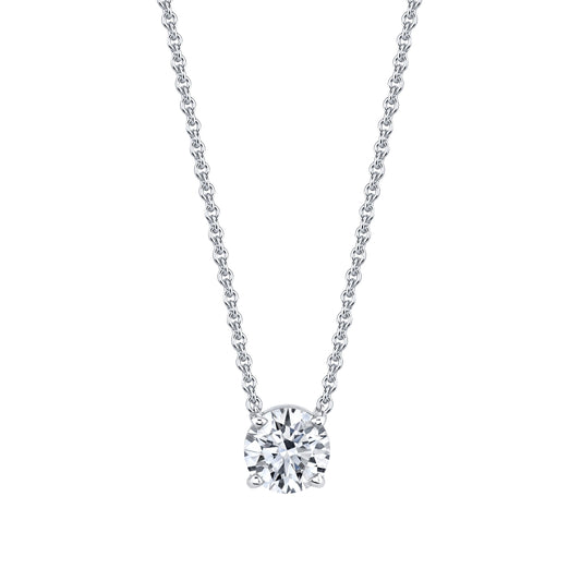 14K White Gold Diamond Solitaire Necklace (1.72ct)