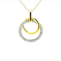 18K Yellow And White Gold Diamond Circle Drop Pendant (.63ctw) 