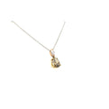 18K Rose And Yellow Gold Fancy Dark Brown-Greenish Yellow Pear Shape Diamond Pendant (2.86ctw) 