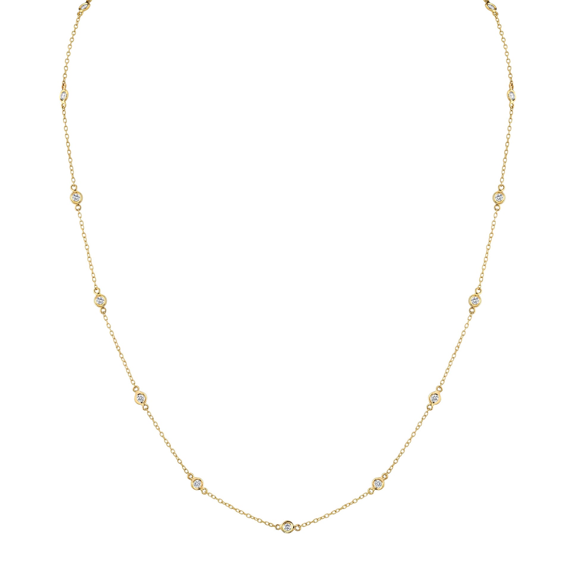 14K Yellow Gold Diamonds By The Yard Necklace (.50ctw)