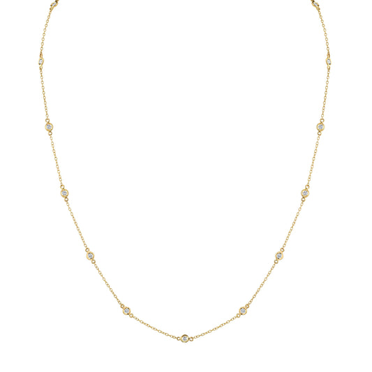 14K Yellow Gold Diamonds By The Yard Necklace (.50ctw)