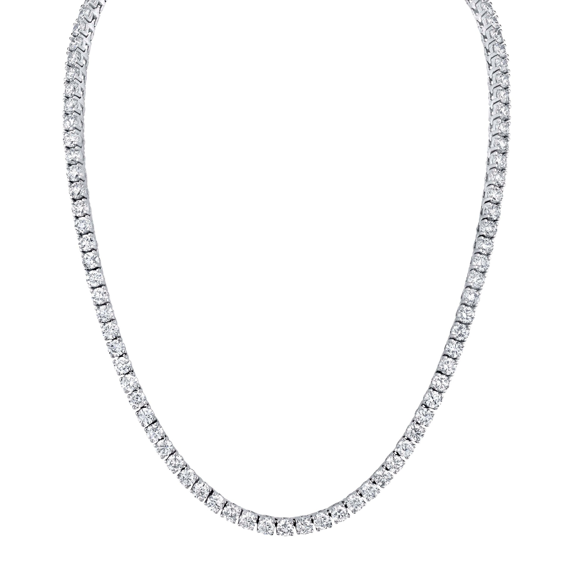 14K White Gold Riviera Necklace (31.23ctw)