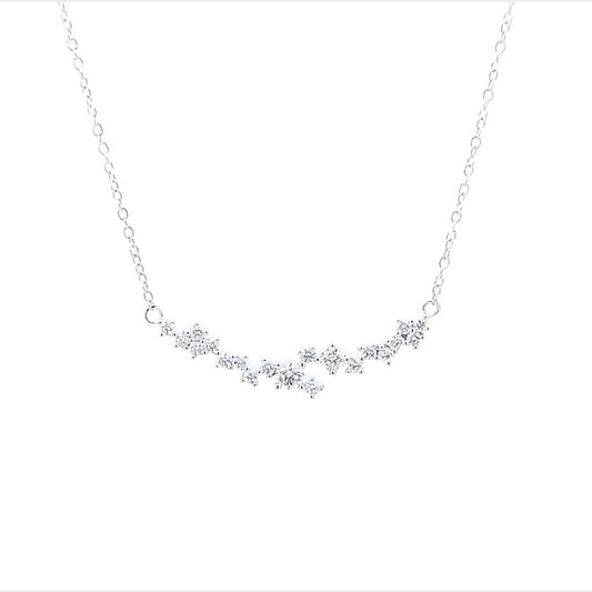 14K White Gold Floating Diamond Bar Necklace (.55ctw) 