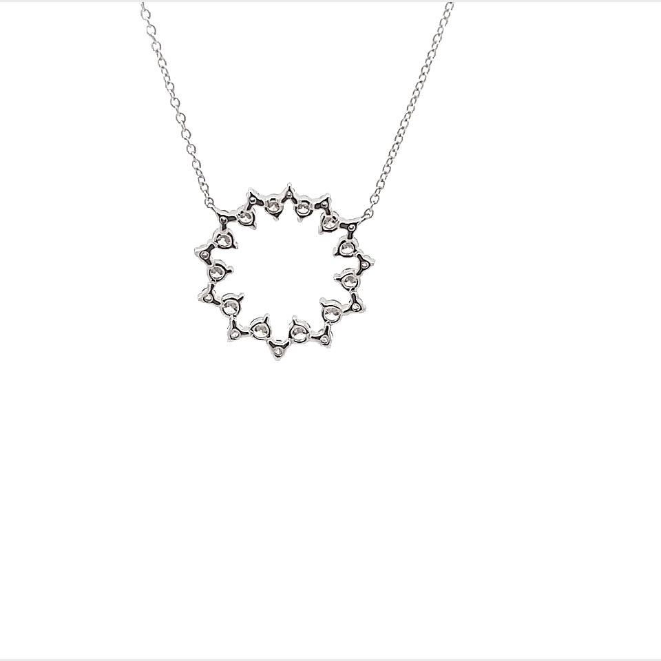 18K White Gold Diamond Circle Necklace (1.42ctw)