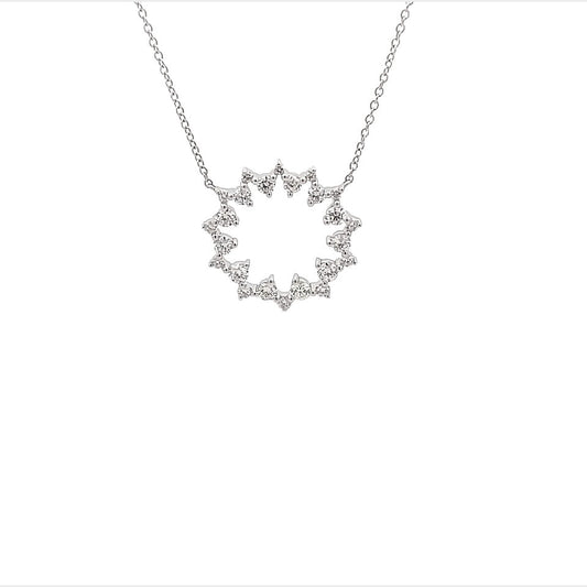 18K White Gold Diamond Circle Necklace (1.42ctw)