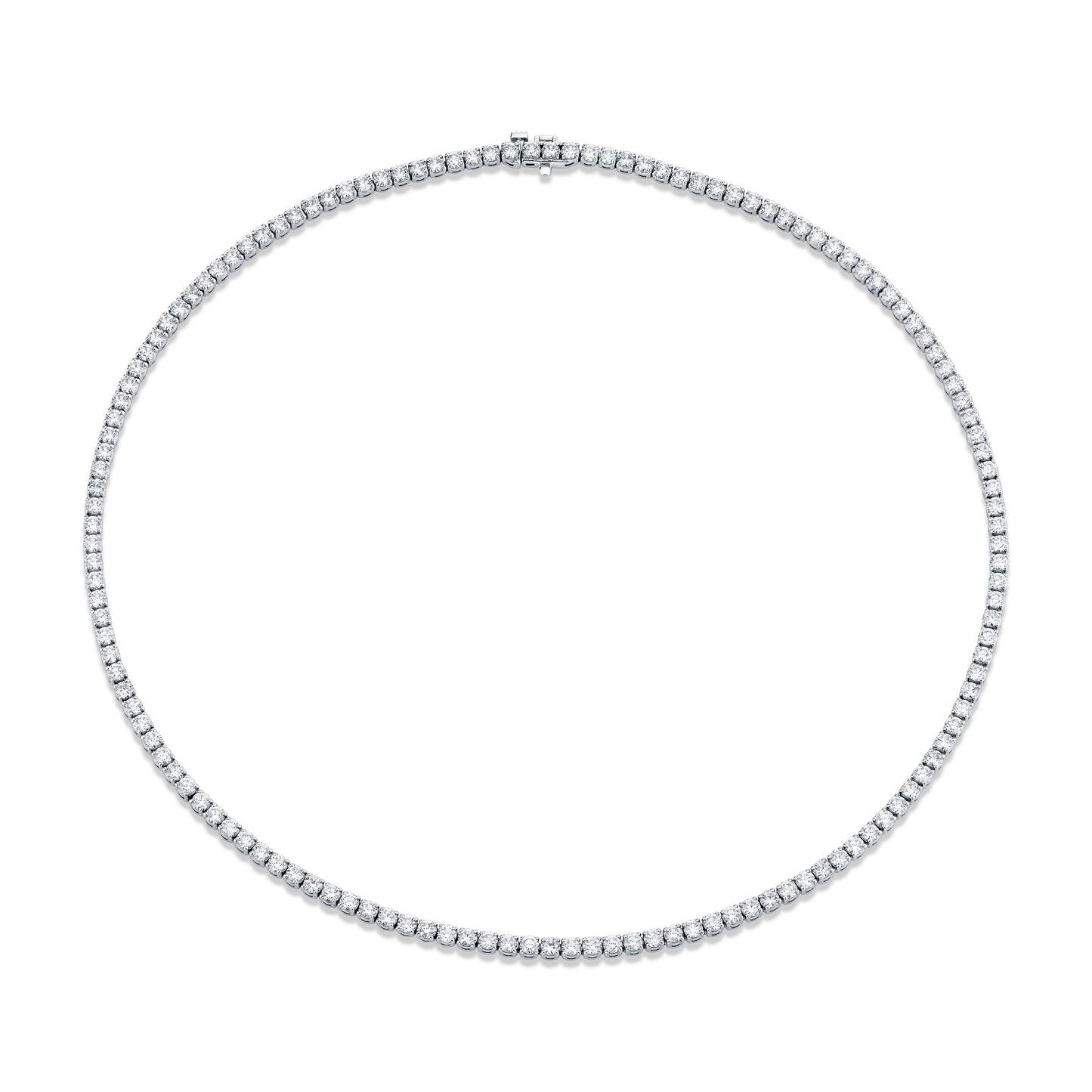 14K White Gold Four Prong Setting Diamond Riviera (11ctw)