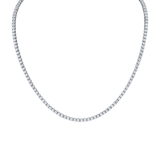 14K White Gold Four Prong Setting Diamond Riviera (11ctw)