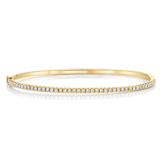 14K Yellow Gold Pave Diamond Bangle (0.78ctw)