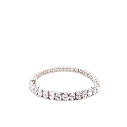 14K White Gold Lab-Grown Oval Diamond Tennis Bracelet (19.20ctw) 