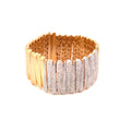 18K Yellow Gold Pave Diamond Fancy Cuff Bracelet (7.58ctw) 