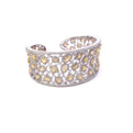 18K White Gold Fancy Yellow And White Diamond Cuff Bracelet (20.81ctw) 