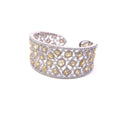 18K White Gold Fancy Yellow And White Diamond Cuff Bracelet (20.81ctw) 