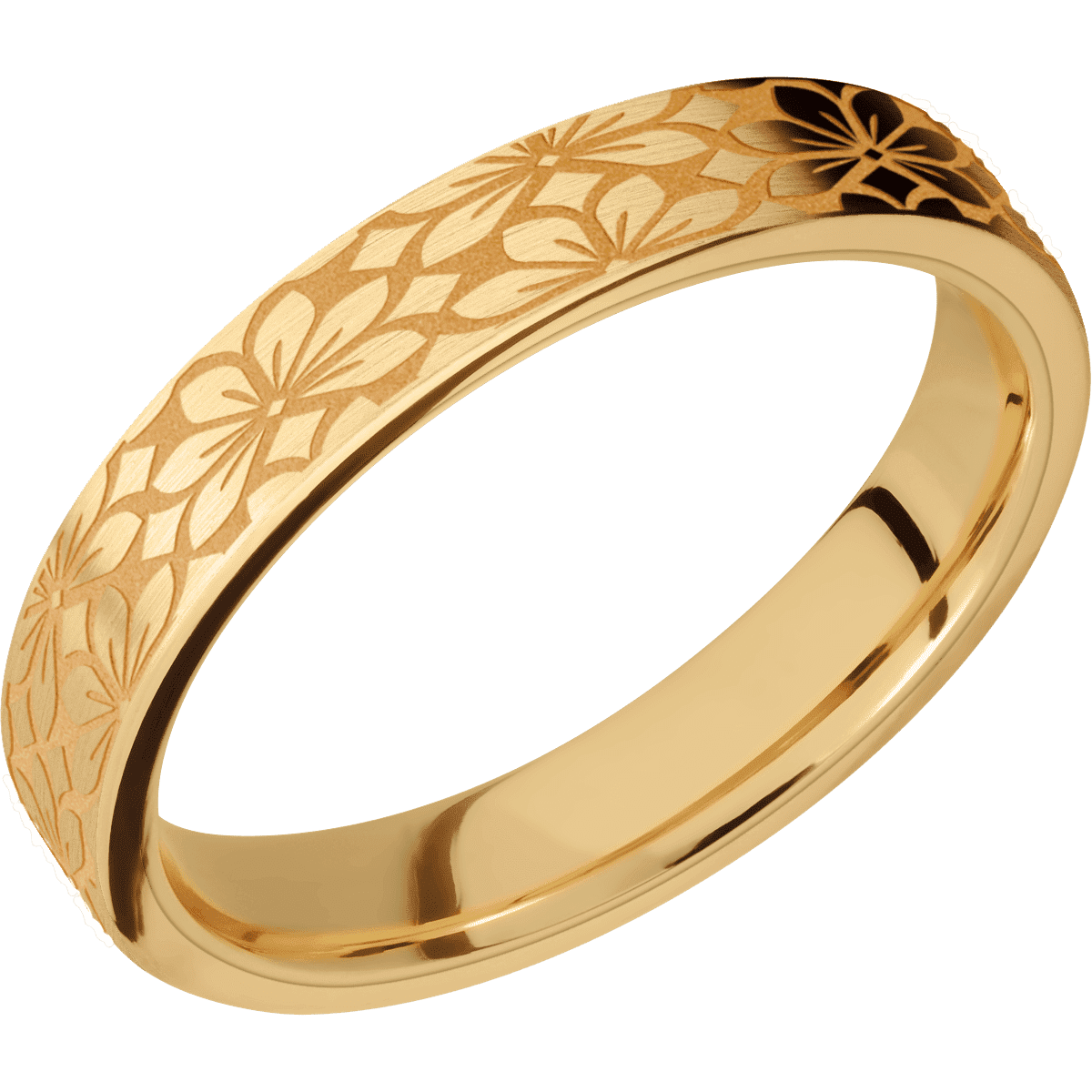 14K Yellow Gold + Satin Finish + 10K Yellow Gold
