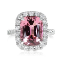 14K White Gold Pink Tourmaline And Diamond Ring (7.54ctw)