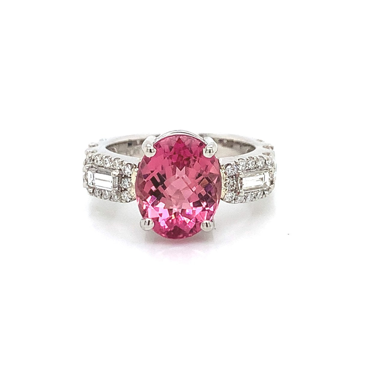 Platinum Pink Tourmaline and Diamond Ring (5.52ctw)