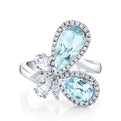Palladium & 18K White Gold Aquamarine and Diamond Ring (3.93ctw)