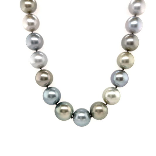 Multicolor Tahitian Pearl Strand With 14K White Gold Clasp (12-13.5MM)