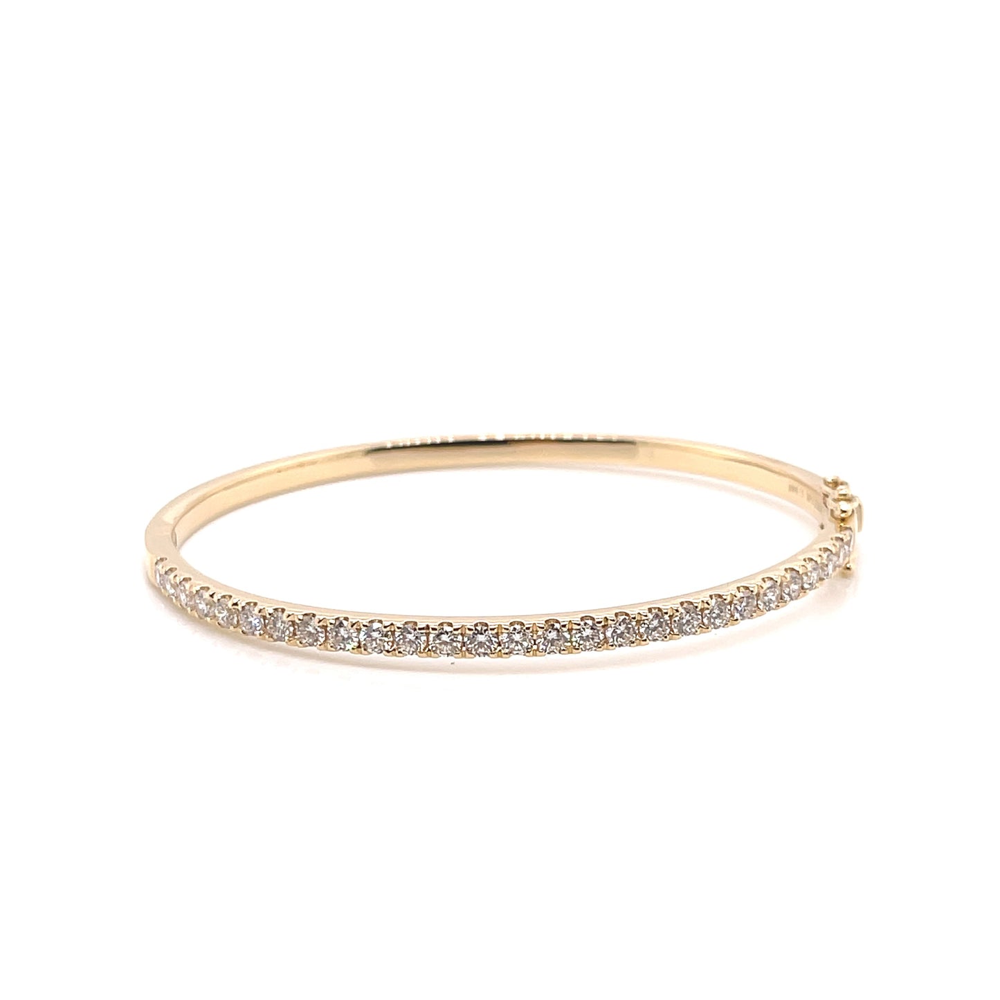 14K Yellow Gold Single Row Diamond Bangle (1.59ctw)