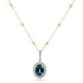 18K White & Yellow Gold Sapphire & Diamond Pendant (8.33ctw)