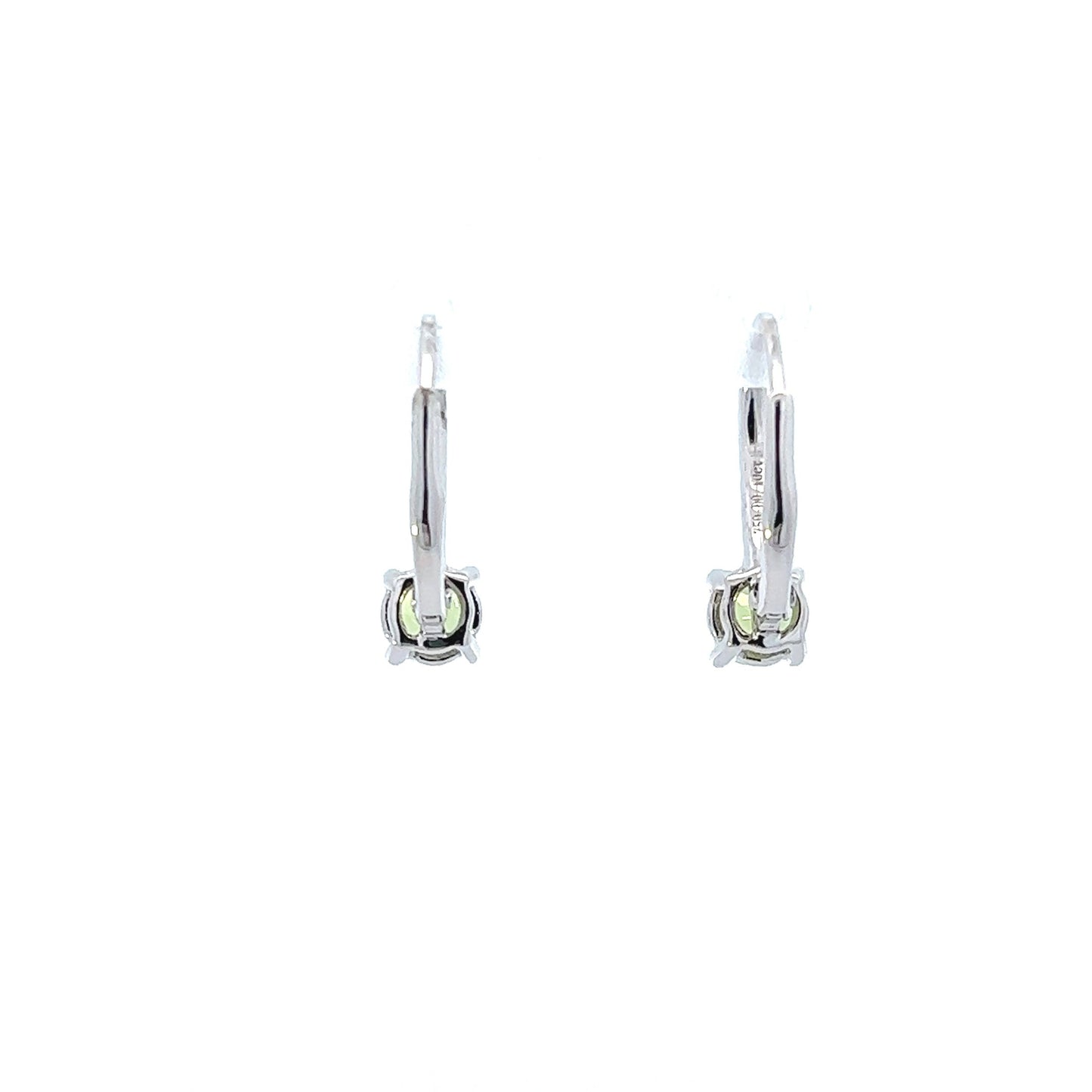 14K White Gold Peridot And Diamond Drop Earrings (1.20ctw) 