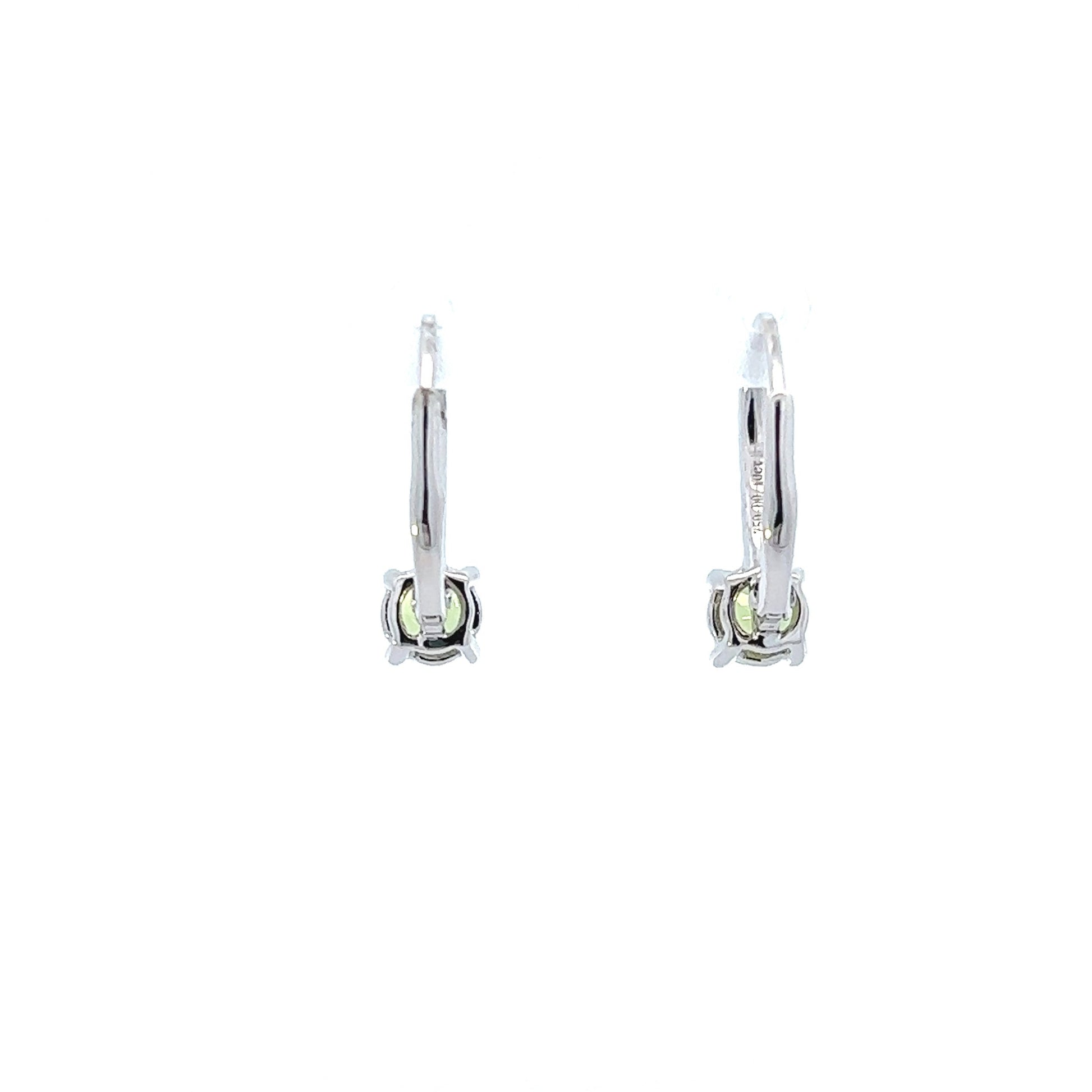 14K White Gold Peridot And Diamond Drop Earrings (1.20ctw) 