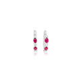 18K White Gold Ruby & Diamond Hoop Earrings (1.13ctw)