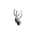 14K White Gold Cushion Cut Amethyst Dangle Earrings (6.55ctw) 