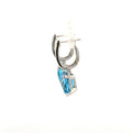14K White Gold Cushion Cut Blue Topaz Drop Earrings (7.55ctw) 