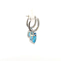 14K White Gold Cushion Cut Blue Topaz Drop Earrings (7.55ctw) 