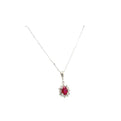14K White Gold Ruby And Diamond Necklace (1.34ctw) 