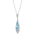 18K White Gold Pear Shape Aquamarine and Diamond Pendant (8.14ctw)