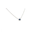 14K White Gold Bezel Set Sapphire Necklace (.75ctw) 