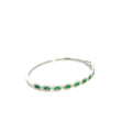 14K White Gold Emerald And Diamond Bangle (2.35ctw) 